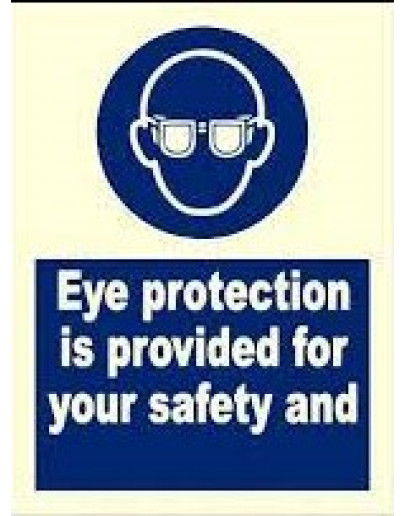 EYE PROTECTION IS PROVIDED FOR YOUR SAFETY