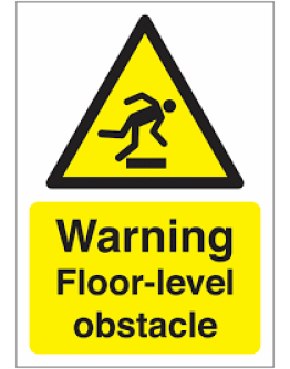 WARNING - FLOOR LEVEL OBSTACLE