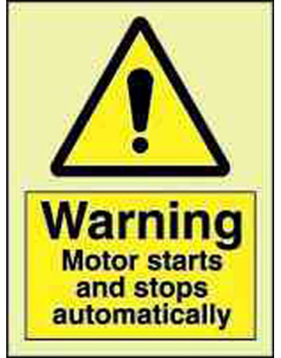 WARNING - MOTOR STARTS AND STOPS AUTOMATICALLY