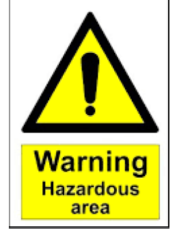 WARNING - HAZARDOUS AREA