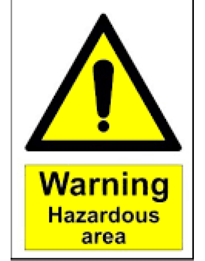 WARNING - HAZARDOUS AREA