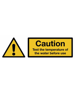 CAUTION / TEST THE TEMPERATURE OF THE WATER BEFORE USE